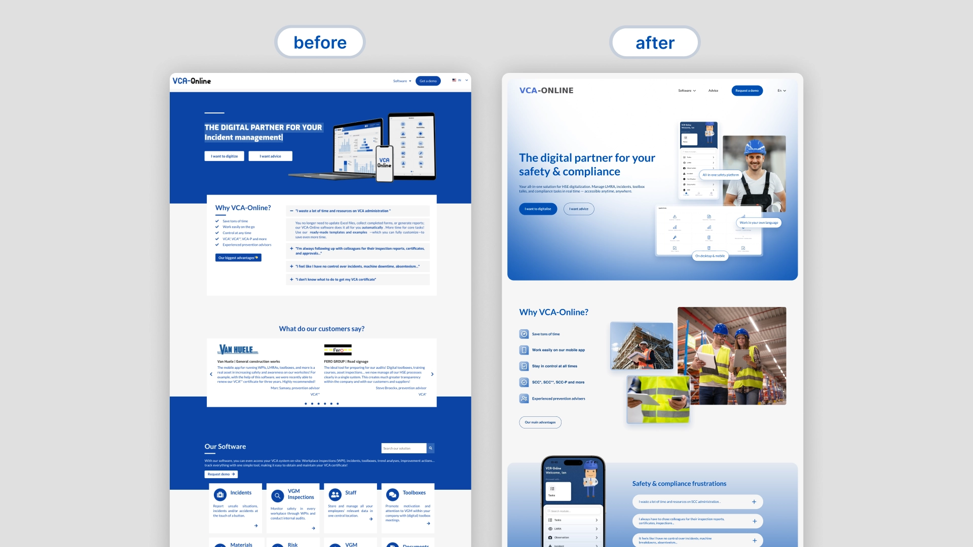 Redesign strony internetowej platformy Safety & Compliance