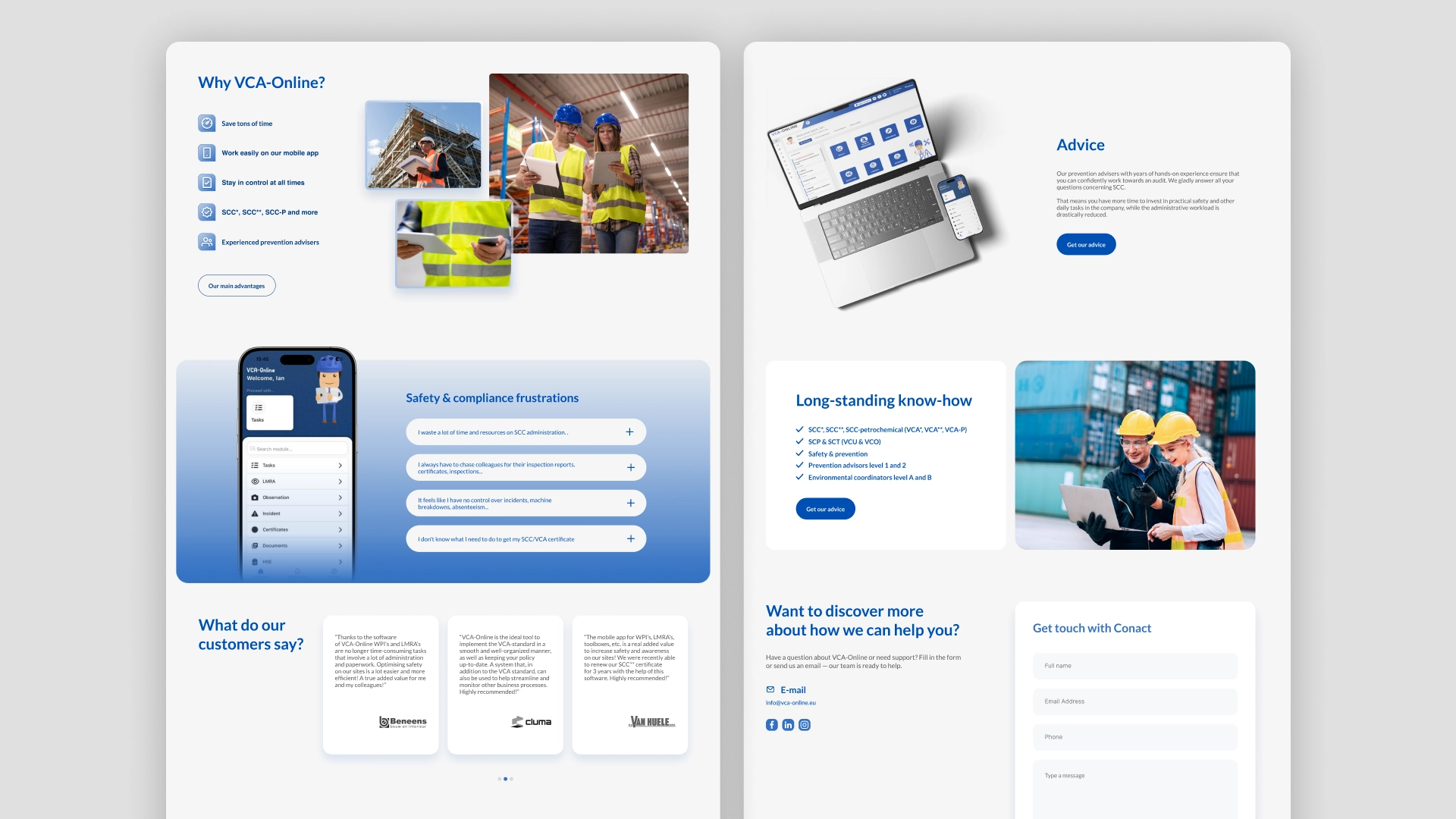 Redesign strony internetowej platformy Safety & Compliance
