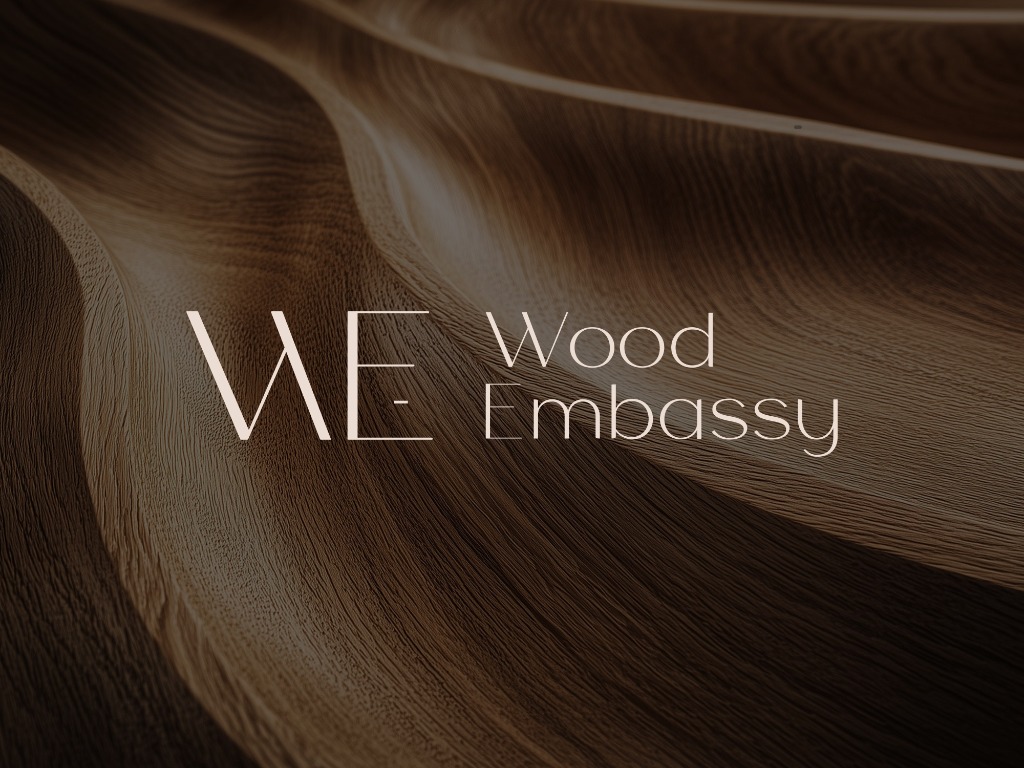 Kompleksowa identyfikacja wizualna i projekt logo dla marki meblowej Wood Embassy stworzony przez agencję Innova Creative